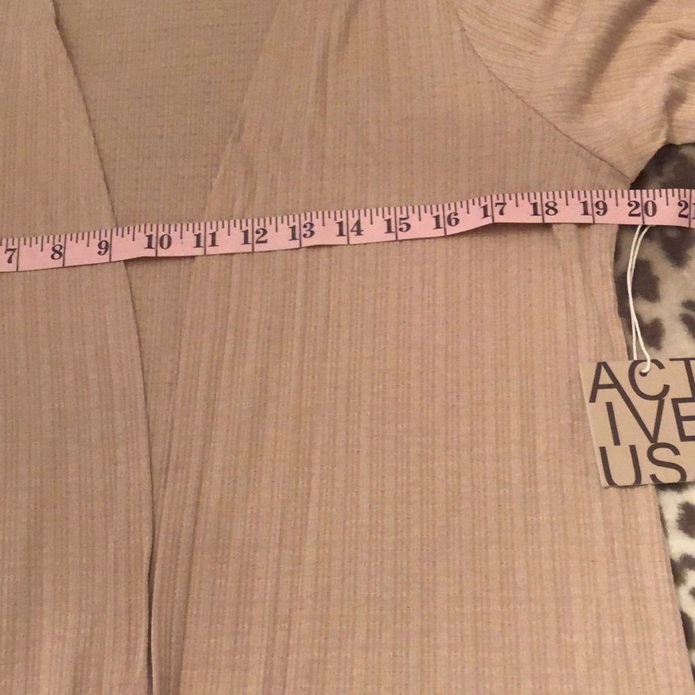 Active USA Side Slit Open Cardigan Duster in Taupe Tan Size Large - Picture 7 of 16
